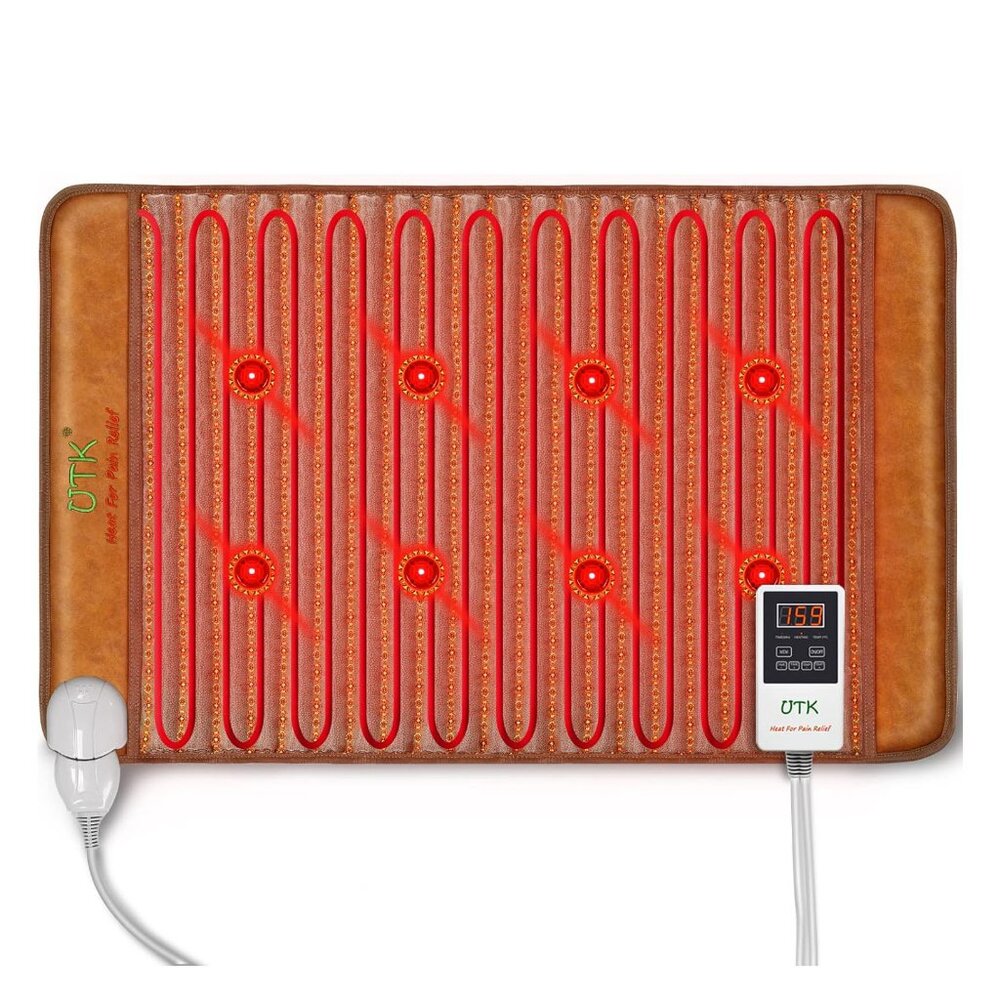 UTK Far Infrared Weighted Tourmaline Heating Pad for Back Pain Relief 21'' x 31